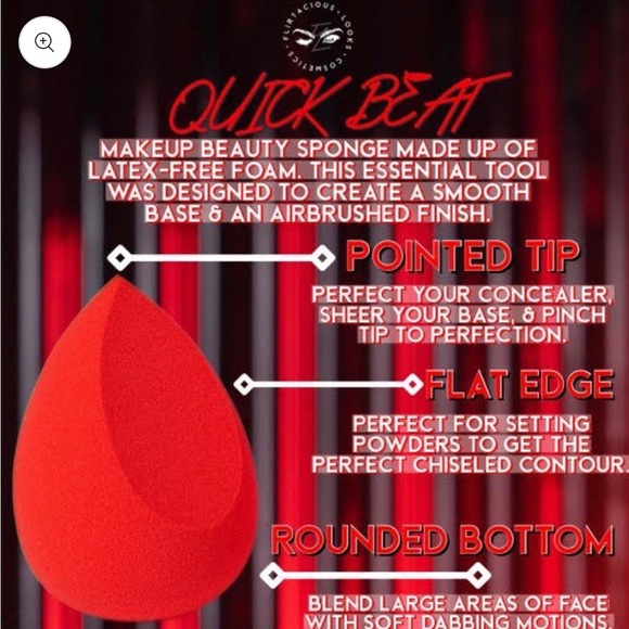 🌸 FLIRTACIOUS LOOKS® COSMETICS - Quick Beat Beauty Sponge 🌸 - Picture 2 of 3